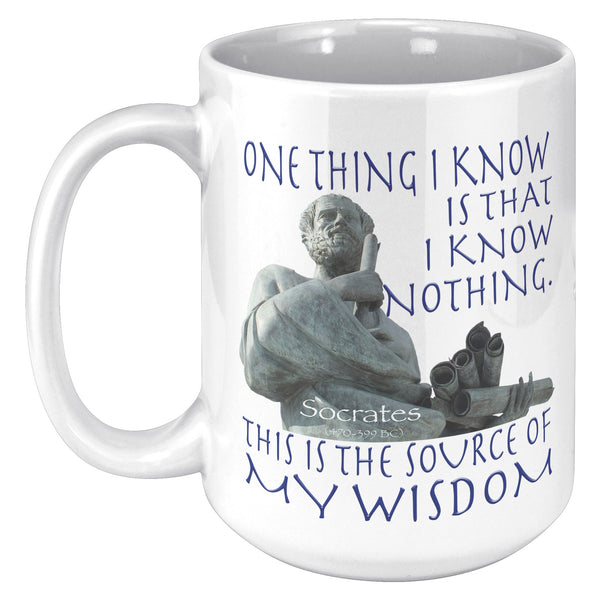 SOCRATES  -ONE THING I KNOW IS THAT I KNOW NOTHING.  THIS IS THE SOURCE OF MY WISDOM