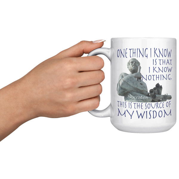 SOCRATES  -ONE THING I KNOW IS THAT I KNOW NOTHING.  THIS IS THE SOURCE OF MY WISDOM