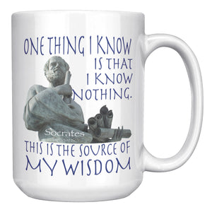 SOCRATES  -ONE THING I KNOW IS THAT I KNOW NOTHING.  THIS IS THE SOURCE OF MY WISDOM