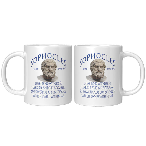 SOPHOCLES  -THERE IS NO WITNESS SO TERRIBLE AND NO ACCUSER SO POWERFUL AS CONSCIENCE WHICH DWELLS WITHIN US
