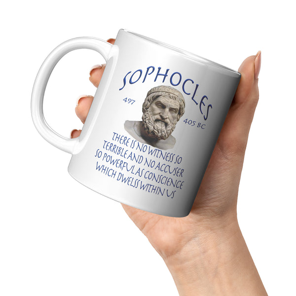 SOPHOCLES  -THERE IS NO WITNESS SO TERRIBLE AND NO ACCUSER SO POWERFUL AS CONSCIENCE WHICH DWELLS WITHIN US