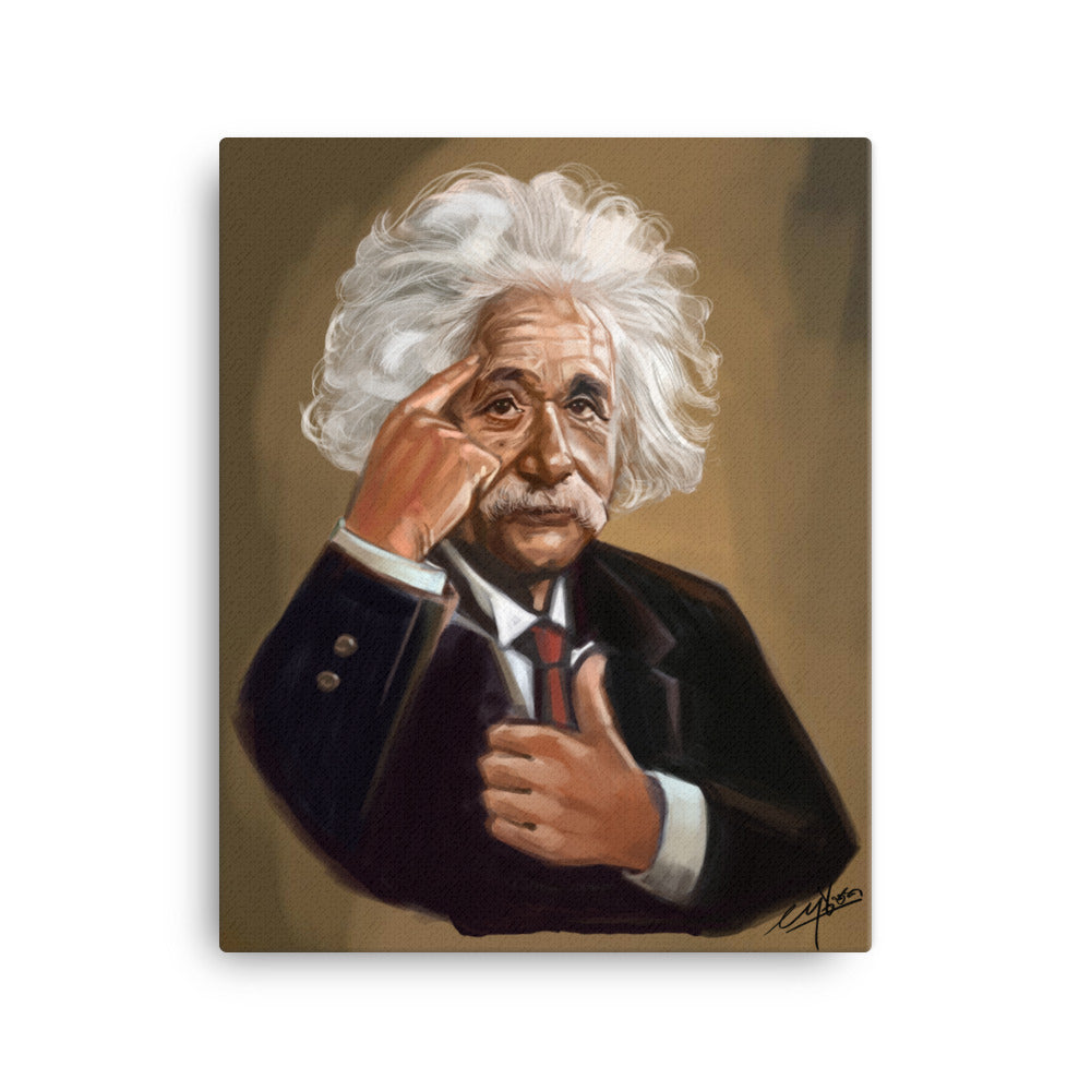 ALBERT EINSTEIN  -BORN 1879 DIED 1955 -"THE THEORY OF RELATIVITY"-16X20