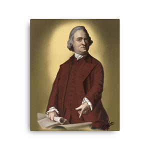 SAMUEL ADAMS  -BORN 1722  DIED 1803 -"FOUNDING FATHER, STATESMAN, POLITICAL PHILOSOPHER"  -16X20