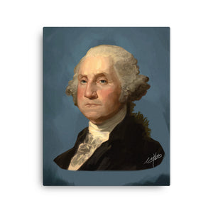 GEORGE WASHINGTON  -BORN 1732  DIED 1799  -"FIRST PRESIDENT, GENERAL, FARMER,  BUSINESSMAN"-16X20