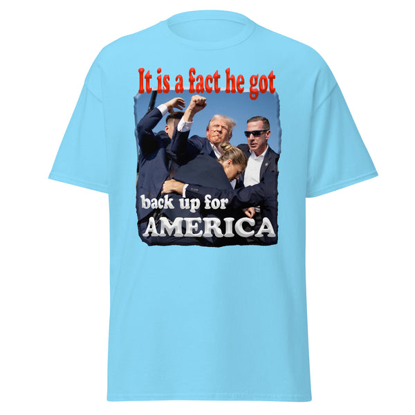 PRESIDENT TRUMP  -IT IS A FACT HE GOT BACK UP FOR AMERICA