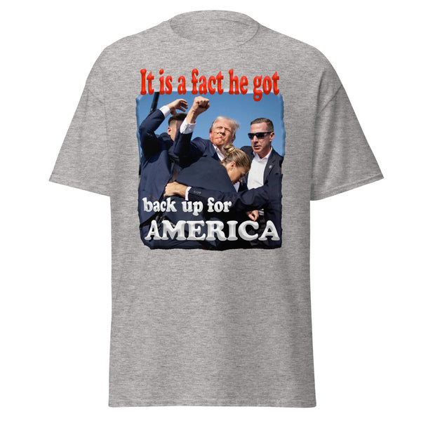 PRESIDENT TRUMP  -IT IS A FACT HE GOT BACK UP FOR AMERICA