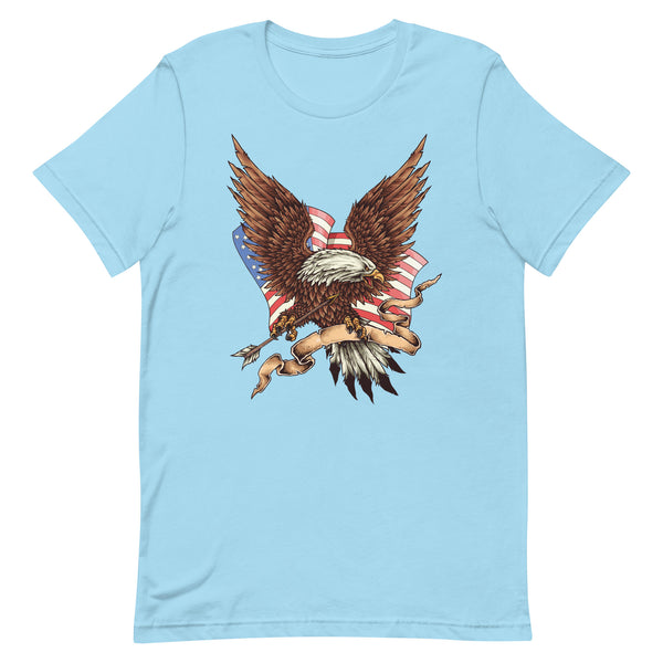 PATRIOTIC EAGLE WITH AMERICAN FLAG