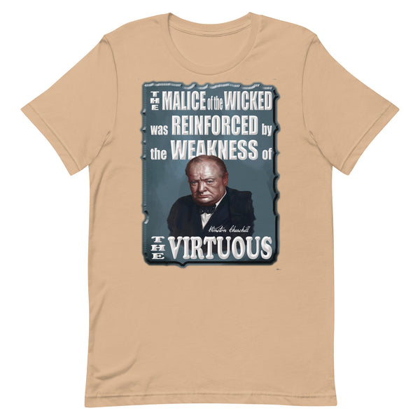 WINSTON CHURCHILL  -THE MALICE OF THE WICKED WAS REINFORCED BY THE WEAKNESS OF THE VIRTUOUS